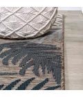 Montego High-Low Tropical Palm Brown/Navy/Ivory 4 ft. x 6 ft. Indoor/Outdoor Area Rug