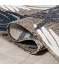 Montego High-Low Tropical Palm Brown/Navy/Ivory 2 ft. x 8 ft. Indoor/Outdoor Runner Rug