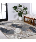 Montego High-Low Tropical Palm Brown/Navy/Ivory 4 ft. x 6 ft. Indoor/Outdoor Area Rug