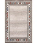 Sebastian High-Low Modern Diamond Border Brown/Ivory 5 ft. x 8 ft. Indoor/Outdoor Area Rug