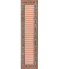 Sebastian High-Low Modern Diamond Border Orange/Ivory 2 ft. x 8 ft. Indoor/Outdoor Runner Rug