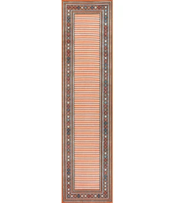 Jonathany Hawaii HWC102C Orange/Ivory Area Rug 2 ft. 2 in. X 8 ft. Runner