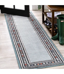 Jonathany Hawaii HWC102D Blue/Ivory Area Rug 2 ft. 2 in. X 8 ft. Runner