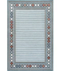 Sebastian High-Low Modern Diamond Border Blue/Ivory 8 ft. x 10 ft. Indoor/Outdoor Area Rug