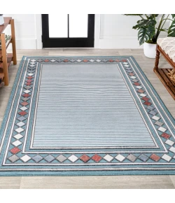 Jonathany Hawaii HWC102D Blue/Ivory Area Rug 5 ft. 3 in. X 7 ft. 7 in. Rectangle