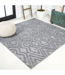 Jonathany Ibiza IBZ100A Dark Gray Area Rug 5 ft. 3 in. X 5 ft. 3 in. Square