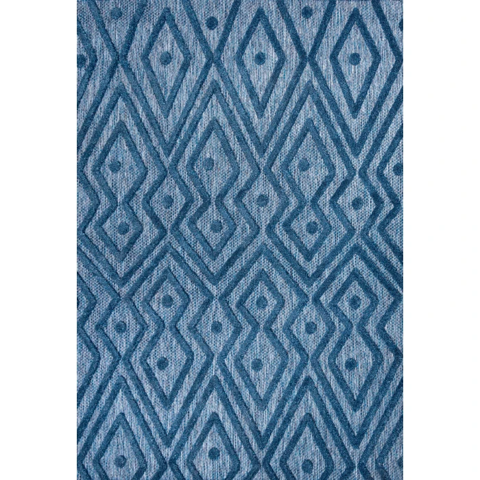 Balansat Moroccan Diamond Navy 8 ft. x 10 ft. Indoor/Outdoor Area Rug