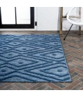 Balansat Moroccan Diamond Navy 5 ft. x 8 ft. Indoor/Outdoor Area Rug