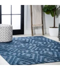 Balansat Moroccan Diamond Navy 5 ft. x 8 ft. Indoor/Outdoor Area Rug