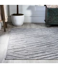 Balansat Moroccan Diamond Light Gray 8 ft. x 10 ft. Indoor/Outdoor Area Rug