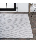 Balansat Moroccan Diamond Light Gray 8 ft. x 10 ft. Indoor/Outdoor Area Rug