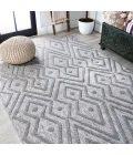 Balansat Moroccan Diamond Light Gray 8 ft. x 10 ft. Indoor/Outdoor Area Rug