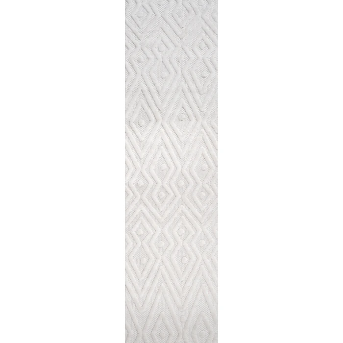 Balansat Moroccan Diamond Ivory 2 ft. x 8 ft. Indoor/Outdoor Runner Rug