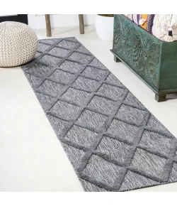 Jonathany Ibiza IBZ101A Dark Gray Area Rug 2 ft. 2 in. X 8 ft. Runner