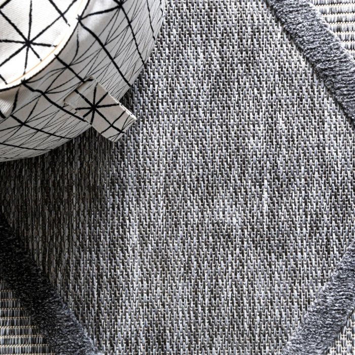 Salines Diamond Trellis Dark Gray 2 ft. x 8 ft. Indoor/Outdoor Runner Rug