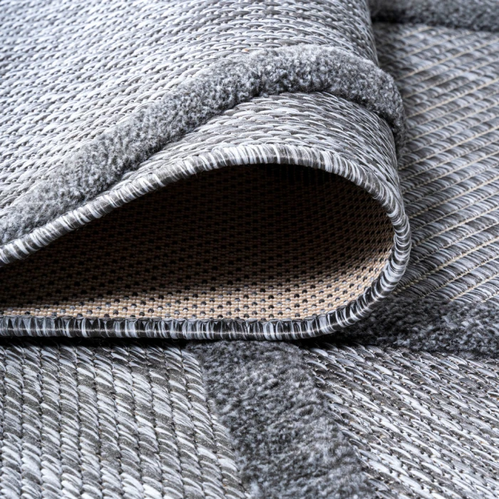 Salines Diamond Trellis Dark Gray 2 ft. x 8 ft. Indoor/Outdoor Runner Rug