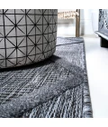 Salines Diamond Trellis Dark Gray 2 ft. x 8 ft. Indoor/Outdoor Runner Rug
