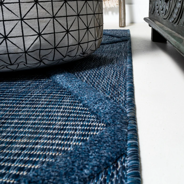 Salines Diamond Trellis Navy 2 ft. x 8 ft. Indoor/Outdoor Runner Rug