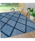 Salines Diamond Trellis Navy 8 ft. x 10 ft. Indoor/Outdoor Area Rug