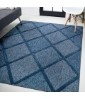 Salines Diamond Trellis Navy 8 ft. x 10 ft. Indoor/Outdoor Area Rug