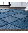 Salines Diamond Trellis Navy 8 ft. x 10 ft. Indoor/Outdoor Area Rug
