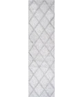 Salines Diamond Trellis Light Gray 2 ft. x 8 ft. Indoor/Outdoor Runner Rug