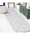 Salines Diamond Trellis Light Gray 2 ft. x 8 ft. Indoor/Outdoor Runner Rug