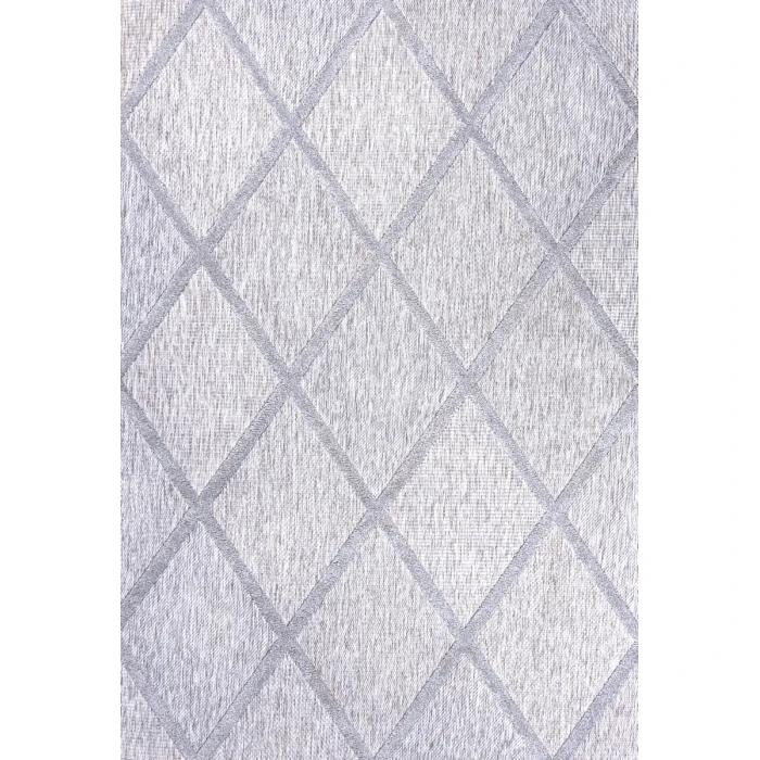 Salines Diamond Trellis Light Gray 4 ft. x 6 ft. Indoor/Outdoor Area Rug