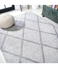 Salines Diamond Trellis Light Gray 5 ft. x 8 ft. Indoor/Outdoor Area Rug