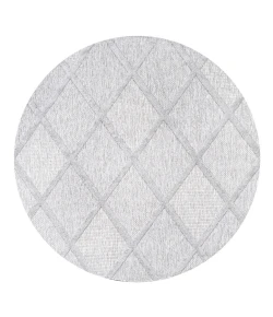 Jonathany Ibiza IBZ101C Light Gray Area Rug 5 ft. 3 in. X 5 ft. 3 in. Round