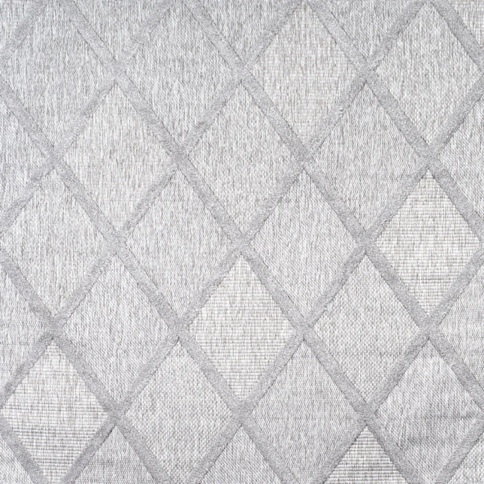 Salines Diamond Trellis Light Gray 5' Square Indoor/Outdoor Area Rug