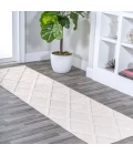 Salines Diamond Trellis Ivory 2 ft. x 8 ft. Indoor/Outdoor Runner Rug