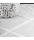 Salines Diamond Trellis Ivory 2 ft. x 8 ft. Indoor/Outdoor Runner Rug