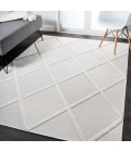 Salines Diamond Trellis Ivory 5 ft. x 8 ft. Indoor/Outdoor Area Rug