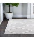 Salines Diamond Trellis Ivory 5 ft. x 8 ft. Indoor/Outdoor Area Rug