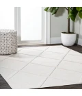 Salines Diamond Trellis Ivory 5 ft. x 8 ft. Indoor/Outdoor Area Rug