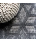 Talaia Neutral Geometric Dark Gray 2 ft. x 8 ft. Indoor/Outdoor Runner Rug