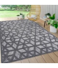 Talaia Neutral Geometric Dark Gray 5 ft. x 8 ft. Indoor/Outdoor Area Rug