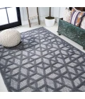 Talaia Neutral Geometric Dark Gray 5 ft. x 8 ft. Indoor/Outdoor Area Rug