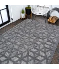 Talaia Neutral Geometric Dark Gray 5 ft. x 8 ft. Indoor/Outdoor Area Rug
