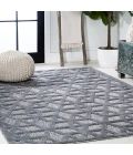 Talaia Neutral Geometric Dark Gray 5 ft. x 8 ft. Indoor/Outdoor Area Rug