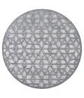 Talaia Neutral Geometric Dark Gray 5' Round Indoor/Outdoor Area Rug