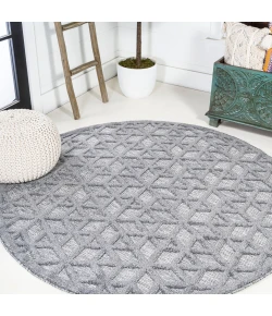 Jonathany Ibiza IBZ102A Dark Gray Area Rug 5 ft. 3 in. X 5 ft. 3 in. Round