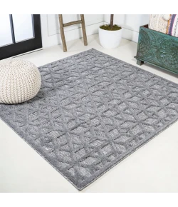 Jonathany Ibiza IBZ102A Dark Gray Area Rug 5 ft. 3 in. X 5 ft. 3 in. Square