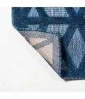 Talaia Neutral Geometric Navy 2 ft. x 8 ft. Indoor/Outdoor Runner Rug