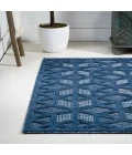 Talaia Neutral Geometric Navy 5 ft. x 8 ft. Indoor/Outdoor Area Rug