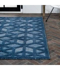 Talaia Neutral Geometric Navy 5 ft. x 8 ft. Indoor/Outdoor Area Rug