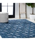 Talaia Neutral Geometric Navy 5 ft. x 8 ft. Indoor/Outdoor Area Rug