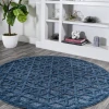 Jonathany Ibiza IBZ102B Navy Area Rug 5 ft. 3 in. X 5 ft. 3 in. Round