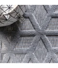 Talaia Neutral Geometric Light Gray 5' Square Indoor/Outdoor Area Rug